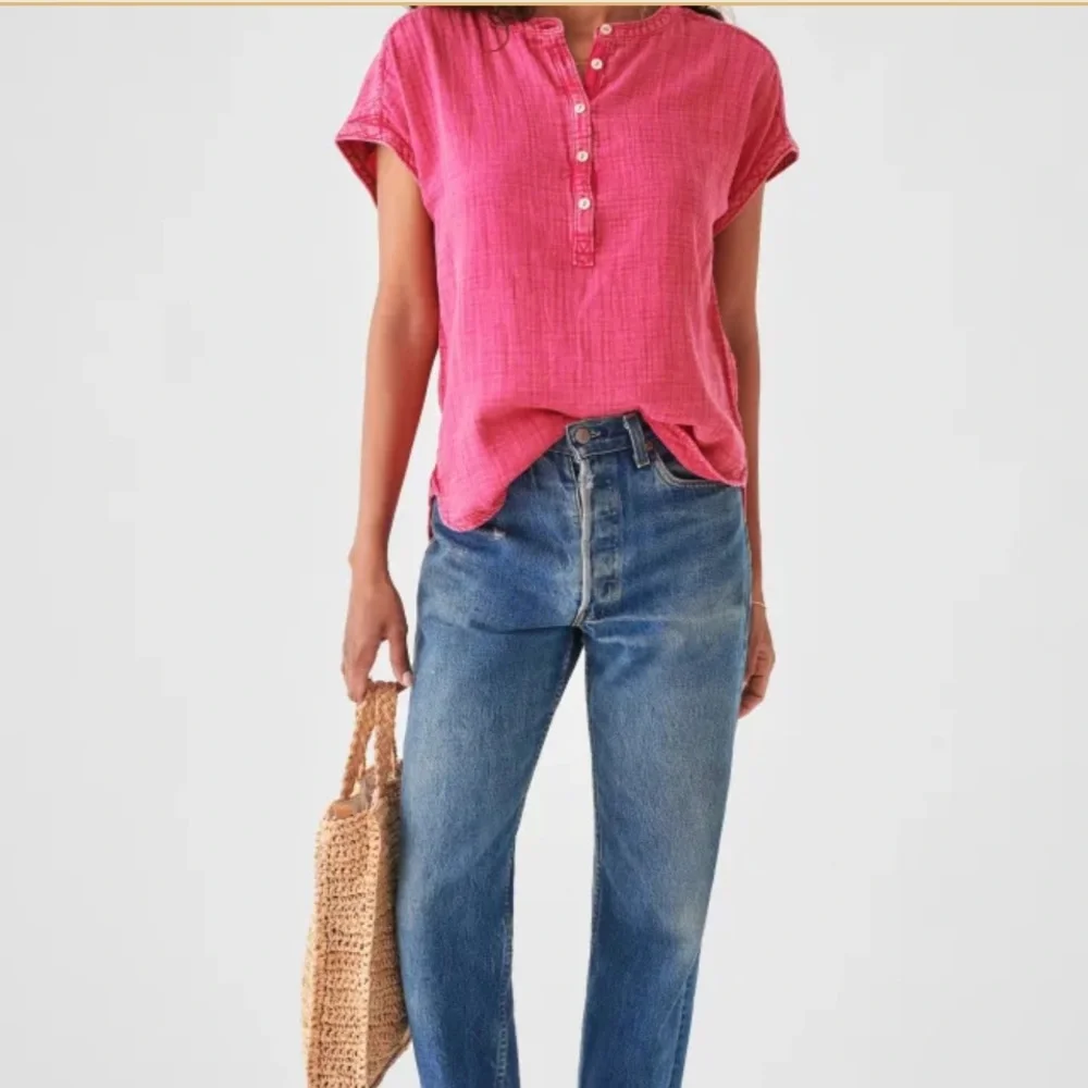 Faherty Dream Cotton gauze Desmond top - Picture 5 of 8